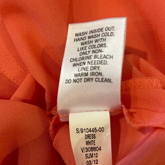 “Banana Republic” Coral Cap Sleeve Midi Shirt Dress w/Belt & Button Front Size 6 - Picture 9 of 13